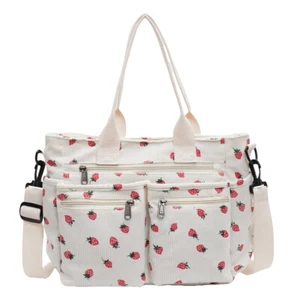 Damen Erdbeere Schultertasche Stylische Umhängetasche Chic Hobo Bag (Weiß) DE - Picture 1 of 12