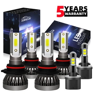 For GMC Yukon 2000 2001 2002 2003 2004 2005 2006 6X LED Headlights + Fog Bulbs - Picture 1 of 12