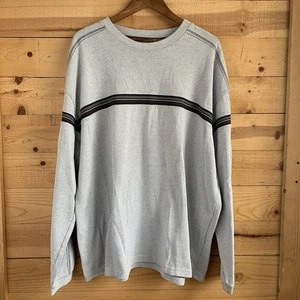 Y2K Retrofit Mens Sweater XXL Ribbed Pullover Grey Striped EUC - Picture 1 of 7