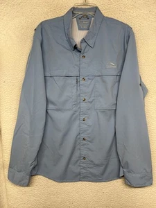 LL Bean Tropicwear Hemd Herren XL Blau Langarm Knopf UPF 50 Angeln Wandern - Bild 1 von 12