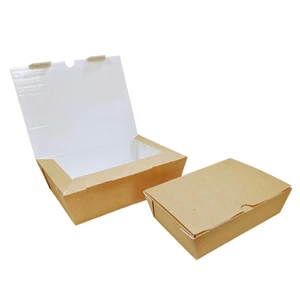 180 Case 60oz/1700ml Large Brown Disposable Take-Away Hot Food To Go Kraft Box - Picture 1 of 3