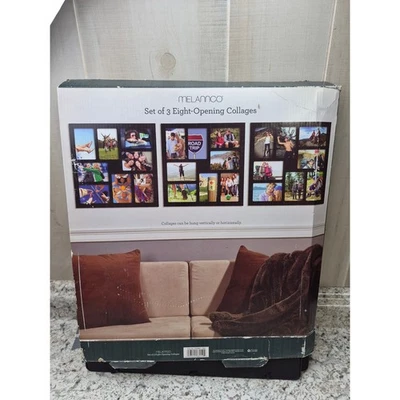 Melannco Set of 3 Black Eight-Opening Photo Collage Frames New (Box Damage) - Image 1 of 4