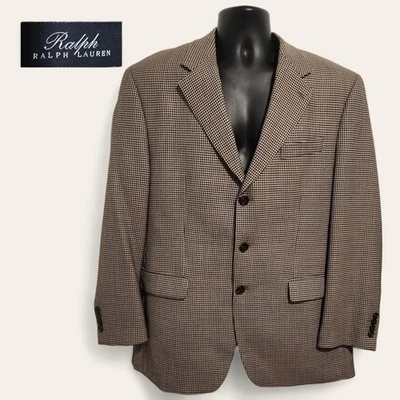 Blazer Abrigo Deportivo De Colección Ralph Lauren Para Hombre 42R (44" Pecho) Mezcla Lana Pata de Gallo Foto 1 de 4