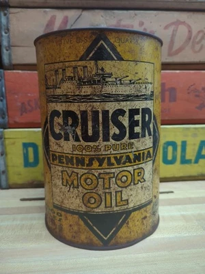 Lata de óleo de motor vintage 5 quartos Cruiser - Imagem 1 de 4