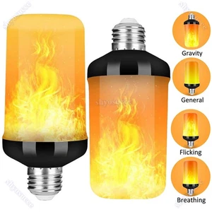 E27 96LED Flammen Effekt Glühbirne Fackel Feuer Lampe Flacker Birne Deko Licht - Bild 1 von 20