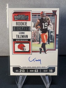 Tarjeta de boleto de fútbol americano Contenders 2023 Cedric Tillman RC variación automática Browns - Imagen 1 de 2