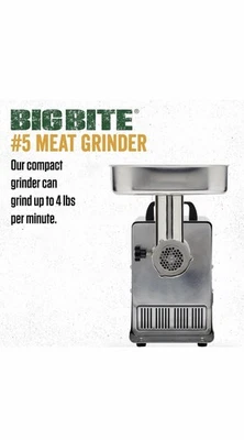 LEM 5 Big Bite 250W 0.35 HP Electric Meat Grinder - Stainless Steel (17771) - Image 1 of 4