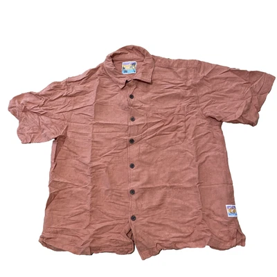 Camisa de Seda MARGARITAVILLE JIMMY BUFFET Hombres XL Naranja Hawaiana Floral Aloha 48" Foto 1 de 4