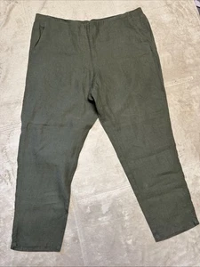 J Jill Love Linen Ankle XL Lightweight Pull On Pants in Olive Green Pockets - Picture 1 of 8