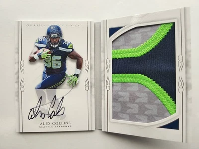 2016 NATIONAL TREASURES ALEX COLLINS RC Booklet Patch AUTO RPA /99 Seahawks - Image 1 of 2