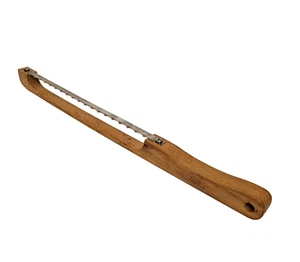 Coltello seghettato affettatrice pane destrorsa fiocco violino rovere legno 15,5" - Foto 1 di 5