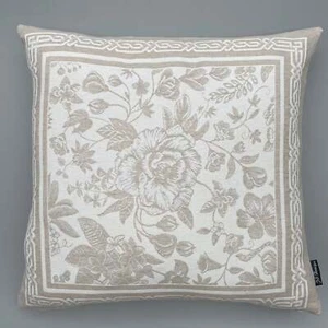 Kissenhülle "Jara beige" 45x45cm | Kissenbezug Blumenmuster - Bild 1 von 3