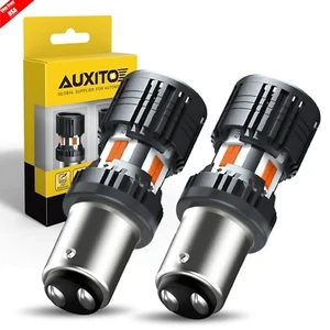 AUXITO 1157 2057 Amber Yellow 8-LED Turn Signal Parking Light Bulbs Error Free - Foto 1 di 25