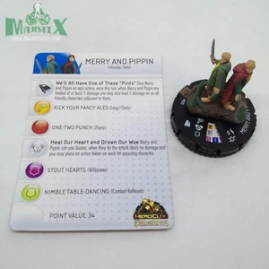 Heroclix El Señor de los Anillos conjunto Merry and Pippin #022 Chase figura con tarjeta! - Imagen 1 de 1