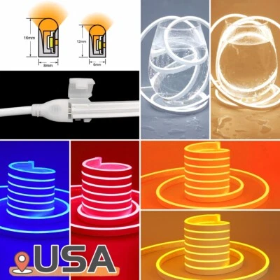 150ft 110V Flexible LED Strip Waterproof Sign Neon Light Rope Tube Outdoor Decor - Image 1 of 4