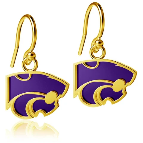 Dayna Designs Kansas State Wildcats Gold-Plated Dangle Earrings Cover