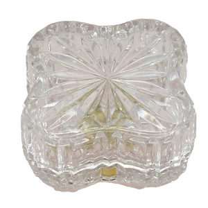 Patterned Lead Crystal Trinket Dish Anna Hutte Bleikristall West Germany 3 Inch - Picture 1 of 10