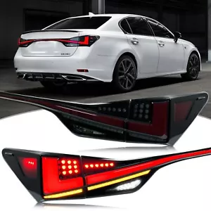 LED Tail Lights for Lexus GS350 GS200t GSF 2013-2020 Black Rear Lamps Assembly - Picture 1 of 5