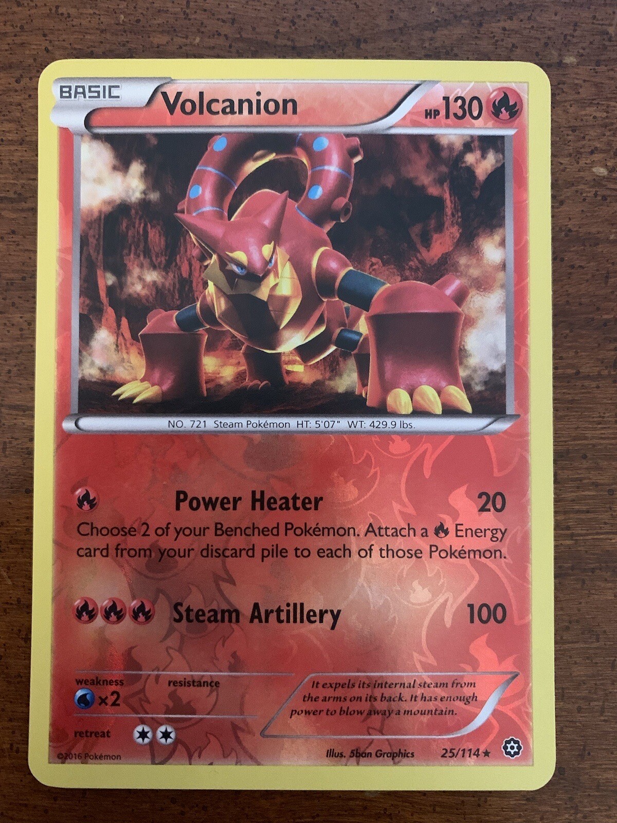 Pokémon - Volcanion - Rare Reverse Holo - Steam Siege - 25/114 - LP