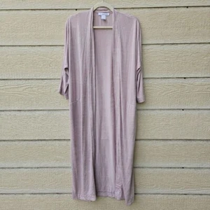 Marste light mauve burnout 3/4 sleeve duster cardigan open front size large - Bild 1 von 5