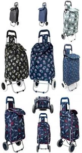 2 Wheels Shopping Trolley Cart Folding Travel Luggage Bag Lightweight Large - Picture 1 of 26