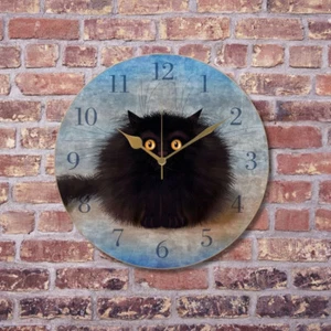 Oreo Black Cat Wall Clock Kitchen Funny UK 283mm Diameter Gift Boxed Humorous - Picture 1 of 6