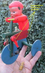 Unique Triang tricycle 1939 war prototype Gyrocycle clockwork bing pull toy - Picture 1 of 21
