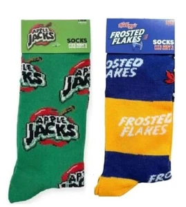 Men's Crew Socks APPLE JACKS AND KELLOGGS ( Fits Size 6 to 12 ) - Picture 1 of 1