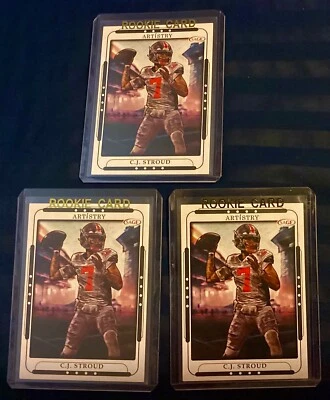 (3) CJ Stroud Rookies 2023 Sage Artistry #29 Texans Football RC’S Superstar QB! - Imagem 1 de 4