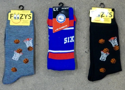 3 Pack Philadelphia 76ers Sixers Jersey Crew Socks NBA Stripe Black Basketball Cover