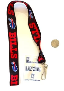 Buffalo Bills Smooth Finish Lanyard - Black - Picture 1 of 3