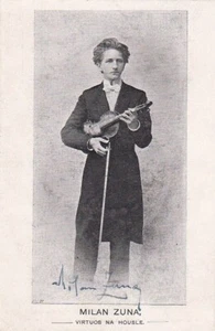 Fotografía autografiada juvenil violinista y director checo MILAN ZUNA - Imagen 1 de 1