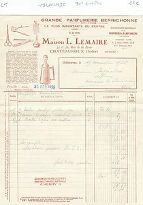 Dépt 36 - Chateauroux - Belle Entête Grande Parfumerie Berrichonne du 19/11/1935 - Picture 1 of 1
