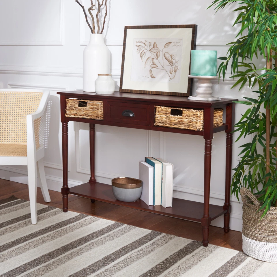 Safavieh Christa Console Table With Storage - Cherry