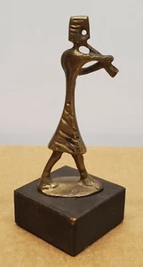 Brass / bronze trumpet Player Statue Mid Century Modern middle eastern - Picture 1 of 12