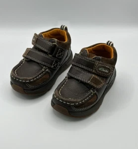 Clarks Wolf Cub Brown Casual Leather Boys Baby Shoes - Kids Size 4K 4 G EU 20 - Picture 1 of 8