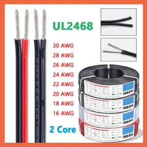 Electrical Wire Stranded UL2468 Twin 2-core PVC Cable Tinned Copper 30 - 16 AWG - Picture 1 of 10
