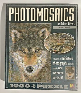 Photomosaics Robert Silvers Grey Wolf 1026 Piece Puzzle New Sealed 20in x 27in - Bild 1 von 3