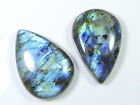 Blue Labradorite Pear Shape 2Pcs Crytsal Loose Natural Gemstone 36-36MM