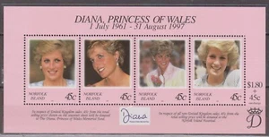 Norfolk Island 1998 Princess Diana Commemoration Mini-Sheet SG MS665 MNH ROYALTY - Picture 1 of 1