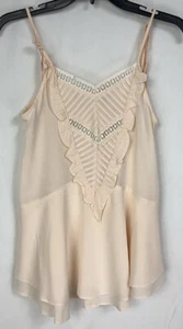 Chelsea Violet Women Tank Top Shirt Cami XS Spaghetti Ruffled Light Pink New - Picture 1 of 9