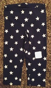 NWT Girl's Old Navy Blue Leggings with Stars -July 4th - Size S (6-7) Short Crop - Picture 1 of 6