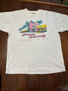 80s 1989 MTV T Shirt Spring Break XL Daytona Beach Single Stitch True Vintage - Picture 1 of 6