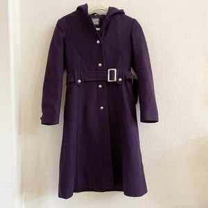Rothschild Girls A-line Long Winter Dress Coat Size 16 Hooded Wool Blend - Picture 1 of 11