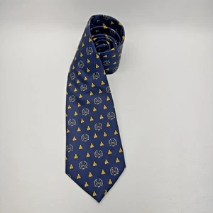 Cravatta di seta ROGER L PARIS Navy Napoleonic N Crest Bee Classic Preppy Regal RARA - Foto 1 di 4