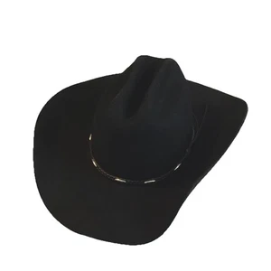 MHT Westerns of Texas Cowboy Hat Black Beaver Blend 7 3/8 - Picture 1 of 19