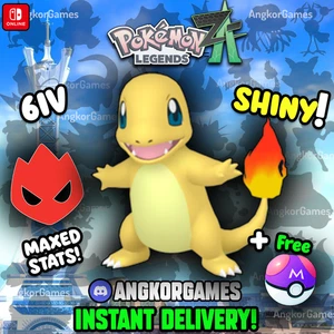 ✨ Shiny 6IV Charmander ✨ Alpha ✨ MAXED STATS ✨ Pokemon Legends ZA - Foto 1 di 3