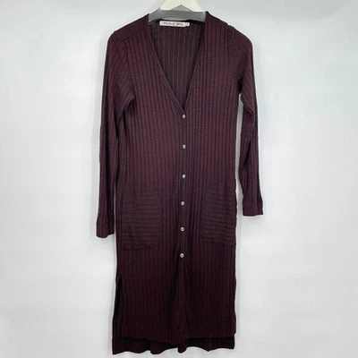 Cárdigan acanalado Michael Stars suéter granate talla única para mujer Foto 1 de 4