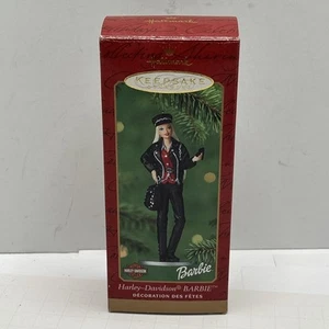 Vintage 2000 Hallmark Keepsake Barbie Harley Davidson Barbie Ornament Christmas - Picture 1 of 9