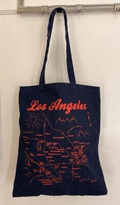 Bolso de Mano MAPTOTE Los Angeles Denim Hecho en Brooklyn Lona Bolso de Comestibles Mapa de Los Ángeles - Imagen 1 de 9